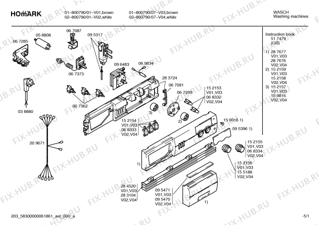 Схема №5 01-800790 с изображением Диод для стиральной машины Bosch 00152149
