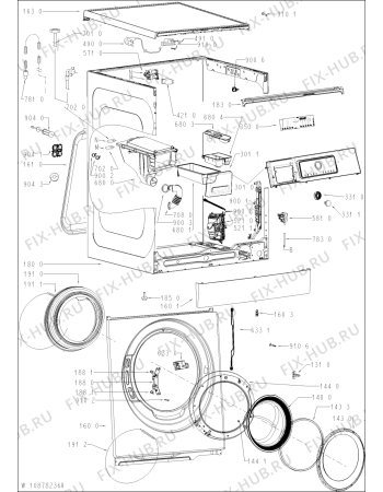 Схема №2 FSCR80410 с изображением Обшивка для стиральной машины Whirlpool 481010889027