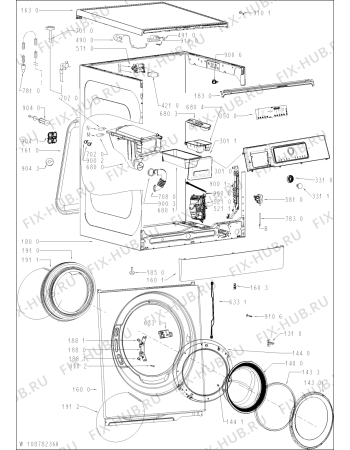 Схема №2 FSCR80212 с изображением Обшивка для стиральной машины Whirlpool 481010774059