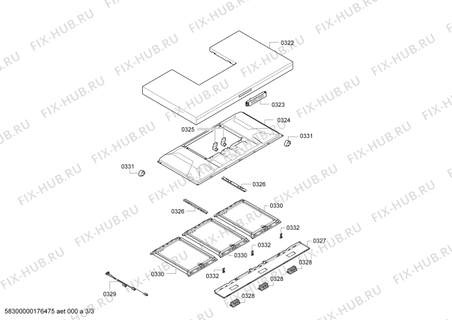 Взрыв-схема вытяжки Siemens LC98BA542 Siemens - Схема узла 03