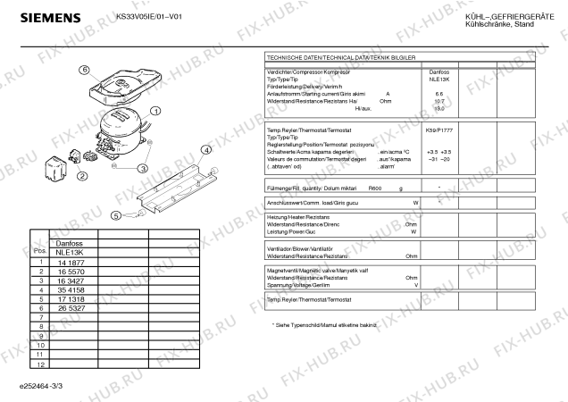 Взрыв-схема холодильника Siemens KS33V05IE - Схема узла 03