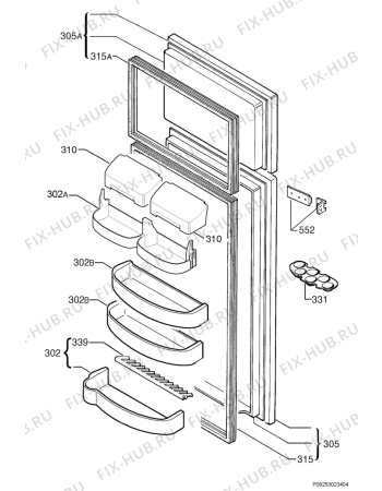 Схема №1 DRS635JE с изображением Полка для холодильника Electrolux 2251279507