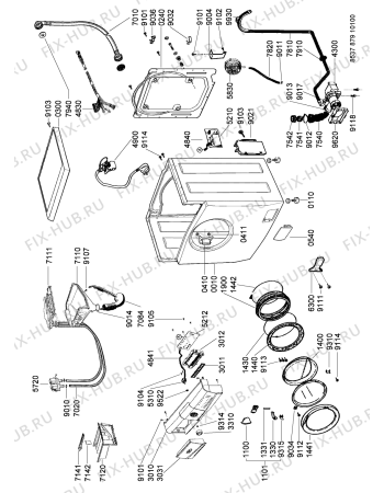 Схема №1 AWG 908 E CE с изображением Обшивка для стиральной машины Whirlpool 481246469415