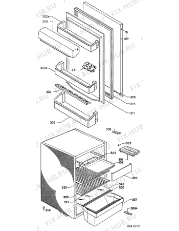 Взрыв-схема холодильника Atlas ASD1000 - Схема узла C40 Door & interior B