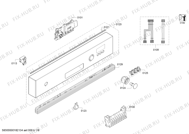 Схема №4 S41D50W1EU с изображением Силовой модуль запрограммированный для посудомоечной машины Bosch 00659797