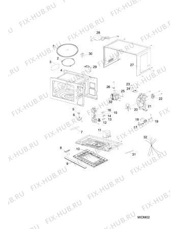 Схема №2 MWHA2021B (F086172) с изображением Другое для электропечи Indesit C00307863