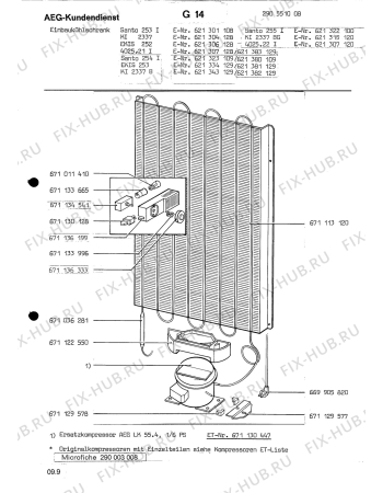 Взрыв-схема холодильника Aeg SANTO 254 I - Схема узла Section2