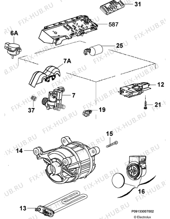 Взрыв-схема стиральной машины Curtiss PG1255TLD - Схема узла Electrical equipment 268