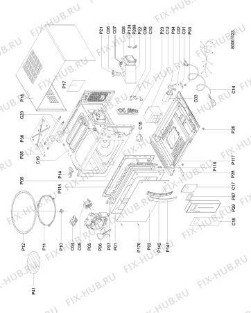 Схема №1 MWO 638 IX с изображением Прокладка для микроволновой печи Whirlpool 482000003500
