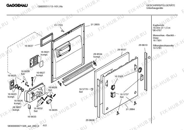 Схема №4 GM205511 с изображением Инструкция по эксплуатации Gaggenau для посудомоечной машины Bosch 00581393