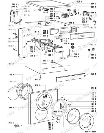 Схема №2 AWP 017 с изображением Обшивка для стиральной машины Whirlpool 481945319901