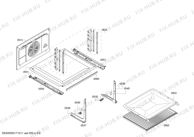 Схема №5 3HB569XF H.BA.PY.C3D.IN.CARRO.FL/.X.E3_MCT/ с изображением Модуль управления, запрограммированный для электропечи Bosch 00746276