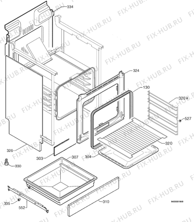 Взрыв-схема плиты (духовки) Electrolux EKC60005W - Схема узла Housing 001