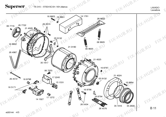 Схема №4 5TS315C TS315 с изображением Кабель для стиральной машины Bosch 00268321