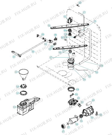 Взрыв-схема посудомоечной машины Asko D5554 (700020, DW90.2) - Схема узла 03