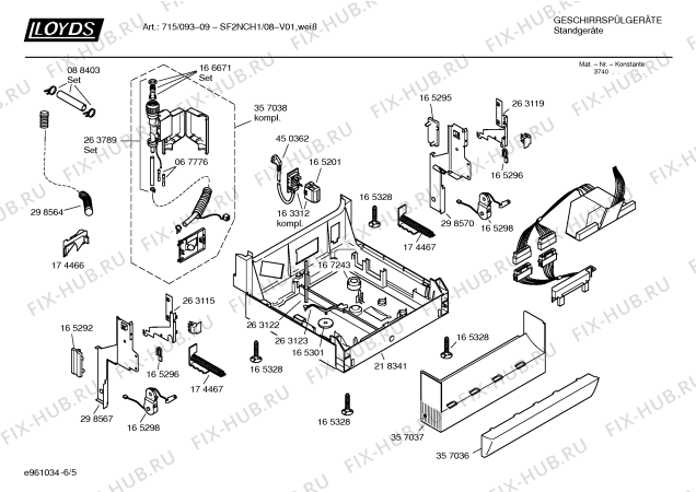 Взрыв-схема посудомоечной машины Lloyds SF2NCH1 Art.: 715/093-09 - Схема узла 05
