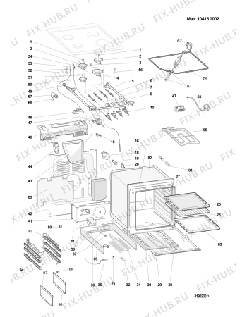 Взрыв-схема плиты (духовки) Indesit KN3G21SXEUS (F081199) - Схема узла