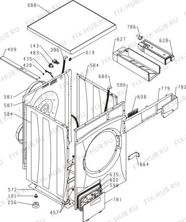 Схема №2 D5238 (147845, SPK5) с изображением Обшивка для стиральной машины Gorenje 148239