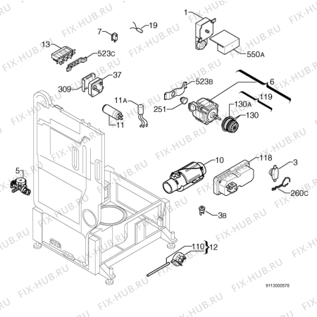 Взрыв-схема посудомоечной машины Privileg 197162_1049 - Схема узла Electrical equipment 268