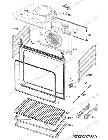 Взрыв-схема плиты (духовки) Aeg BP801271SM - Схема узла Oven