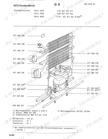 Взрыв-схема холодильника Aeg SANTO 4000 - Схема узла Section4