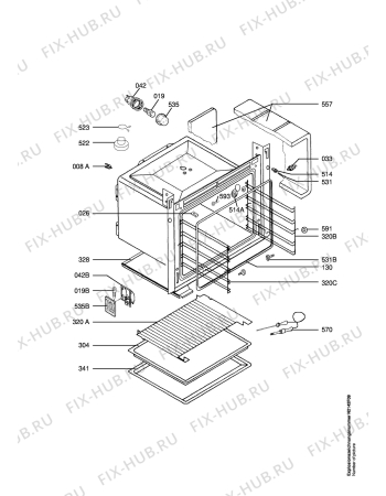 Взрыв-схема плиты (духовки) Aeg Electrolux B68715-4-M - Схема узла Oven