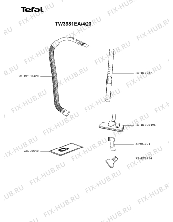 Взрыв-схема пылесоса Tefal TW3981EA/4Q0 - Схема узла 4P005882.8P2