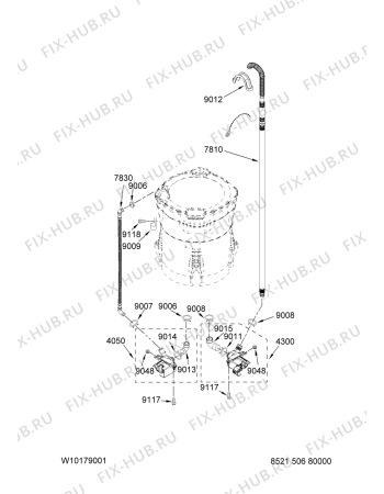 Схема №4 MTW6700TQ1 с изображением Электропроводка для стиральной машины Whirlpool 480110100569