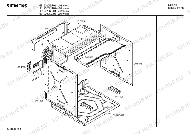 Взрыв-схема плиты (духовки) Siemens HB12020SK - Схема узла 04