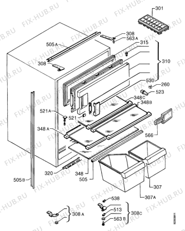 Взрыв-схема холодильника Electrolux ER6522P - Схема узла Housing 001
