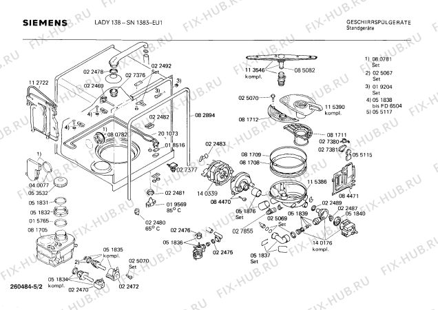 Взрыв-схема посудомоечной машины Siemens SN138300 - Схема узла 02