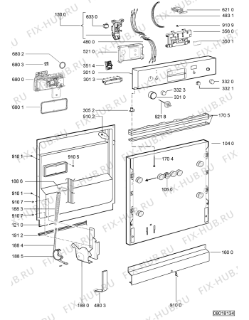 Схема №2 ADG 675 IX с изображением Панель для посудомойки Whirlpool 480140102621