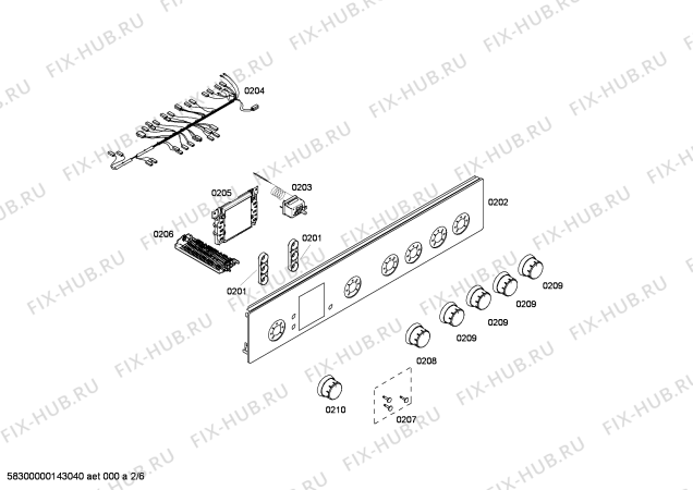 Взрыв-схема плиты (духовки) Bosch HSV745020N - Схема узла 02