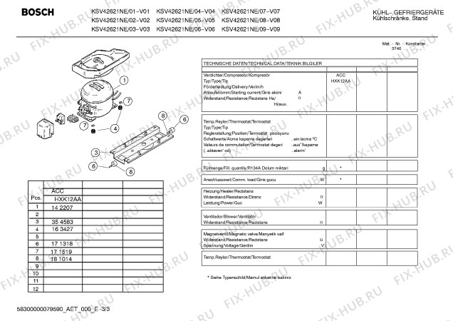 Схема №2 KSV39601NE с изображением Инструкция по эксплуатации для холодильника Bosch 00582890
