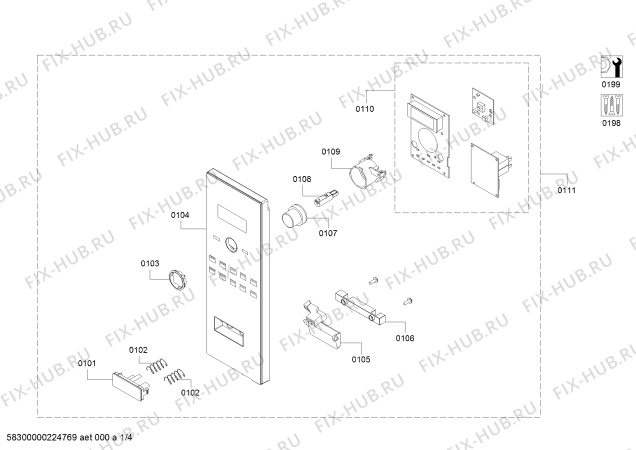 Схема №3 HMT84G654U с изображением Панель управления для микроволновки Bosch 12012780