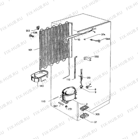 Взрыв-схема холодильника Tricity Bendix FD850 - Схема узла Cooling system 017