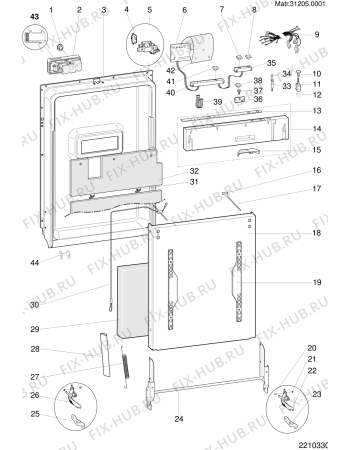 Взрыв-схема посудомоечной машины Ariston LI700DUO (F029515) - Схема узла