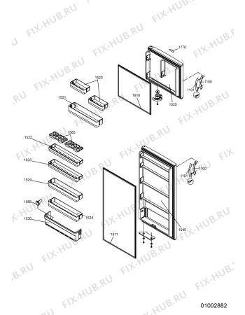 Схема №4 WSR 12 с изображением Дверь для холодильника Whirlpool 482000002044