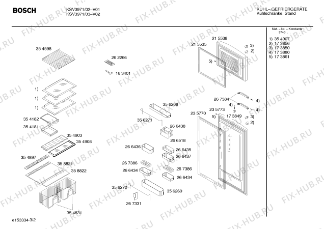 Взрыв-схема холодильника Bosch KSV3971 - Схема узла 02