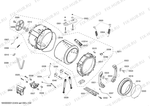 Взрыв-схема стиральной машины Bosch WFMC5301UC Nexxt 500 Series plus - Схема узла 03