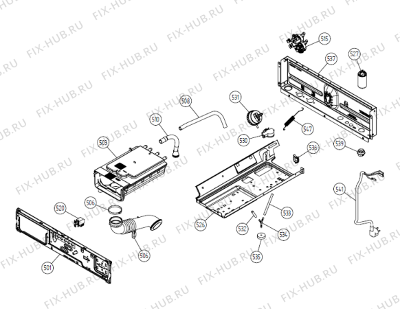 Взрыв-схема стиральной машины Gorenje W6245L DK   -White #2111739 (900003134, WM25.3) - Схема узла 05