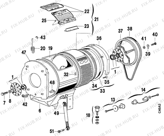 Взрыв-схема стиральной машины Electrolux EW714T - Схема узла Boiler