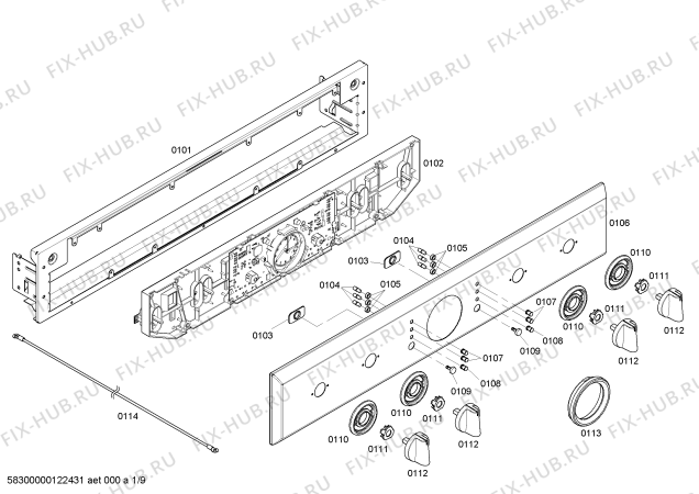 Схема №5 PO302 с изображением Дисплей для электропечи Bosch 00144681