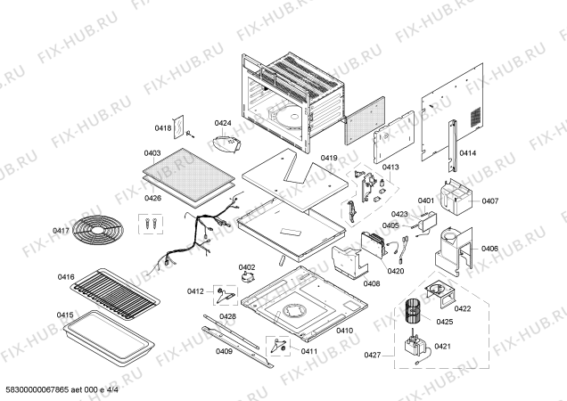 Схема №3 H5970N0GB с изображением Панель управления для плиты (духовки) Bosch 00471850