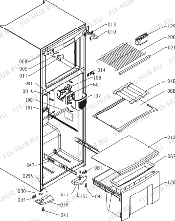 Схема №1 RF63304W (160222, HZZS3067BF) с изображением Поверхность для холодильной камеры Gorenje 139897
