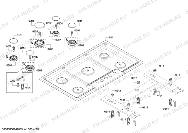 Схема №4 NGM8054UC с изображением Гайка для плиты (духовки) Bosch 00618722
