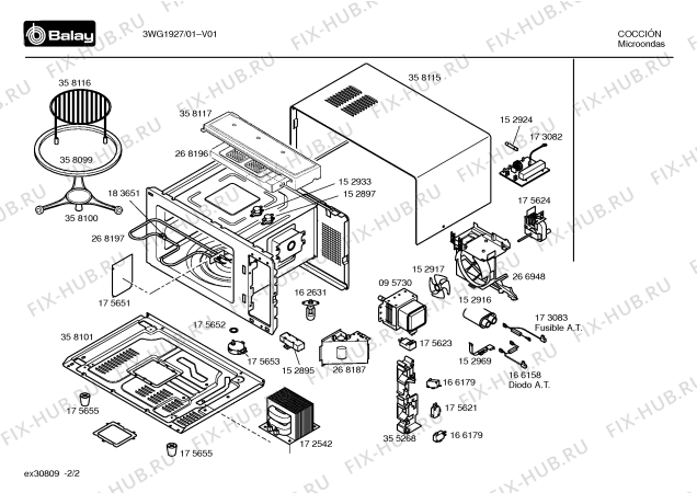 Схема №2 3WM2533 с изображением Инструкция по эксплуатации для микроволновки Bosch 00525610