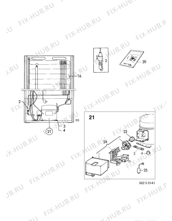 Взрыв-схема холодильника Electrolux EU2506C - Схема узла C10 Cold, users manual