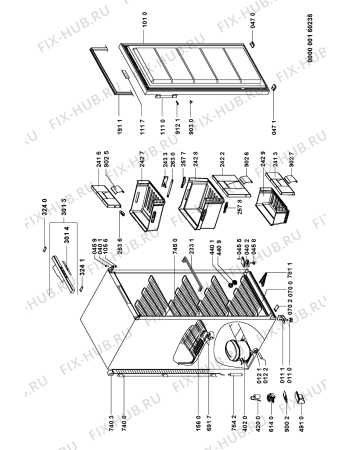 Схема №1 GKA 3010 с изображением Дверца для холодильной камеры Whirlpool 481241619899