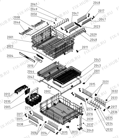 Взрыв-схема посудомоечной машины Asko DFI655G.P (728430, DW40.2) - Схема узла 02